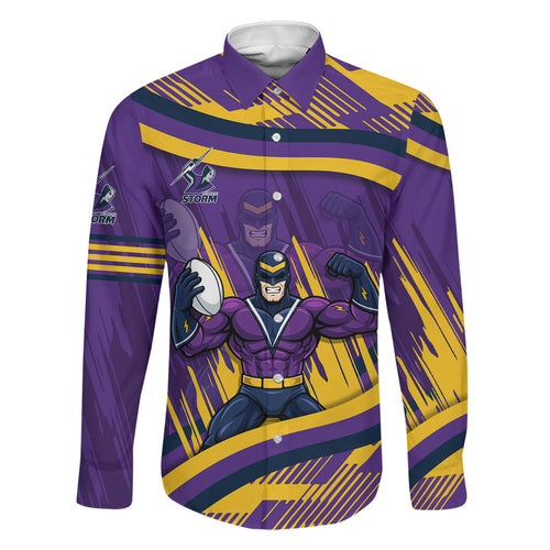 Melbourne Storm Rugby Mascot Family Matching Mermaid Dress and Hawaiian Shirt Fierce Athlete Graphic in Sports Style