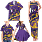 Melbourne Storm Rugby Mascot Family Matching Tank Maxi Dress and Hawaiian Shirt Fierce Athlete Graphic in Sports Style
