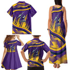 Melbourne Storm Rugby Mascot Family Matching Tank Maxi Dress and Hawaiian Shirt Fierce Athlete Graphic in Sports Style