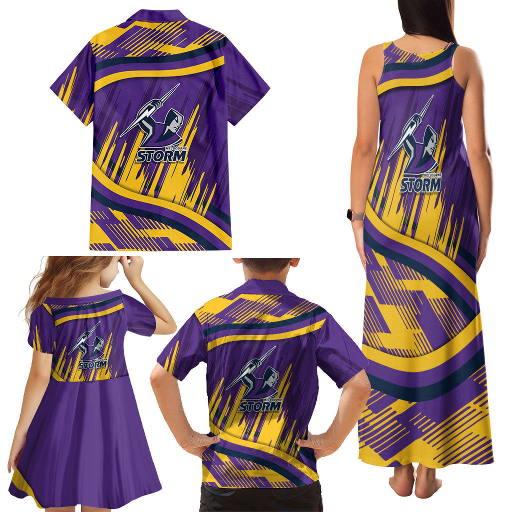 Melbourne Storm Rugby Mascot Family Matching Tank Maxi Dress and Hawaiian Shirt Fierce Athlete Graphic in Sports Style