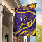 Melbourne Storm Rugby Mascot Garden Flag Fierce Athlete Graphic in Sports Style