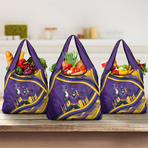 Melbourne Storm Rugby Mascot Grocery Bag Fierce Athlete Graphic in Sports Style
