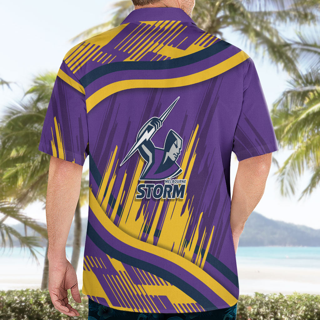 Melbourne Storm Rugby Mascot Hawaiian Shirt Fierce Athlete Graphic in Sports Style