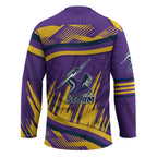 Melbourne Storm Rugby Mascot Hockey Jersey Fierce Athlete Graphic in Sports Style