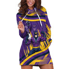 Melbourne Storm Rugby Mascot Hoodie Dress Fierce Athlete Graphic in Sports Style
