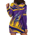 Melbourne Storm Rugby Mascot Hoodie Dress Fierce Athlete Graphic in Sports Style
