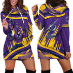 Melbourne Storm Rugby Mascot Hoodie Dress Fierce Athlete Graphic in Sports Style