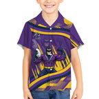 Melbourne Storm Rugby Mascot Kid Hawaiian Shirt Fierce Athlete Graphic in Sports Style