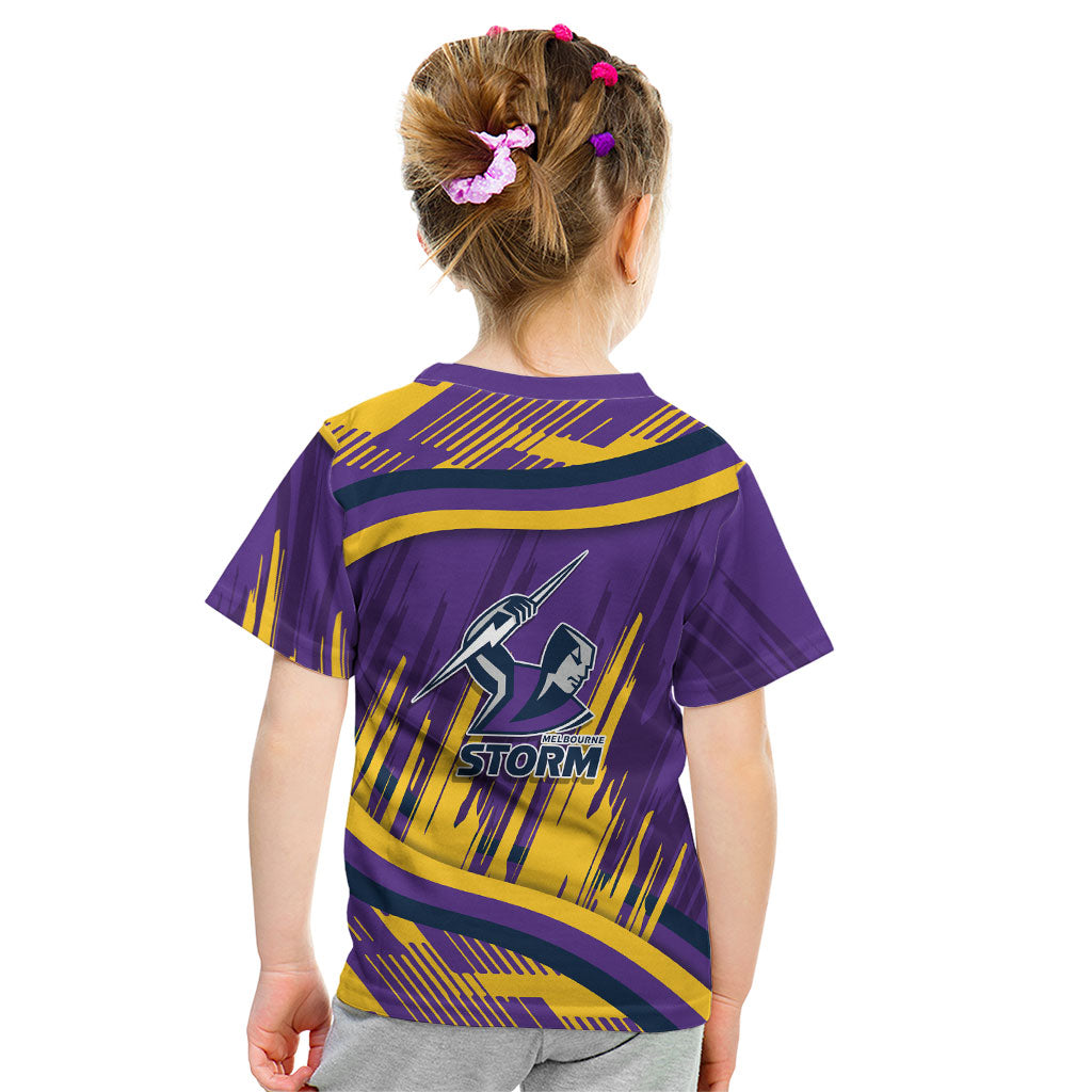 Melbourne Storm Rugby Mascot Kid T Shirt Fierce Athlete Graphic in Sports Style