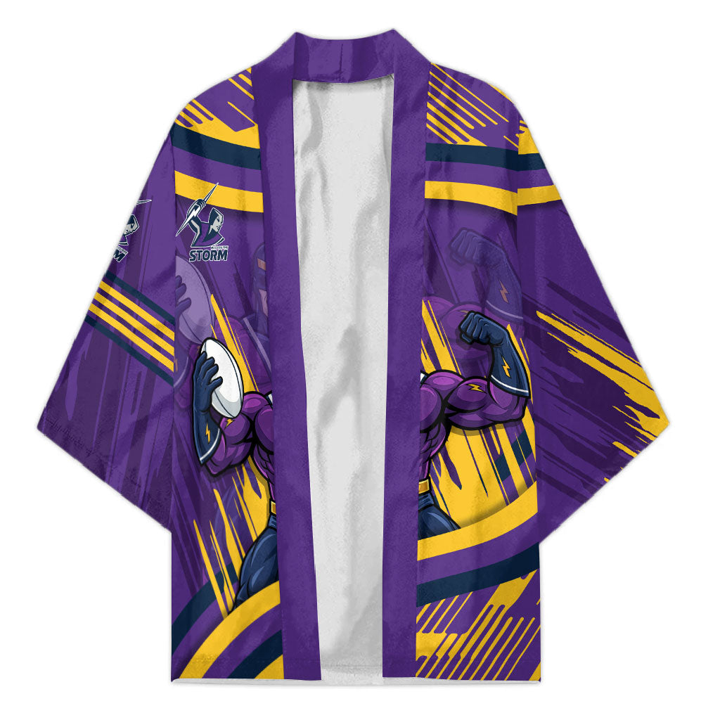 Melbourne Storm Rugby Mascot Kimono Fierce Athlete Graphic in Sports Style