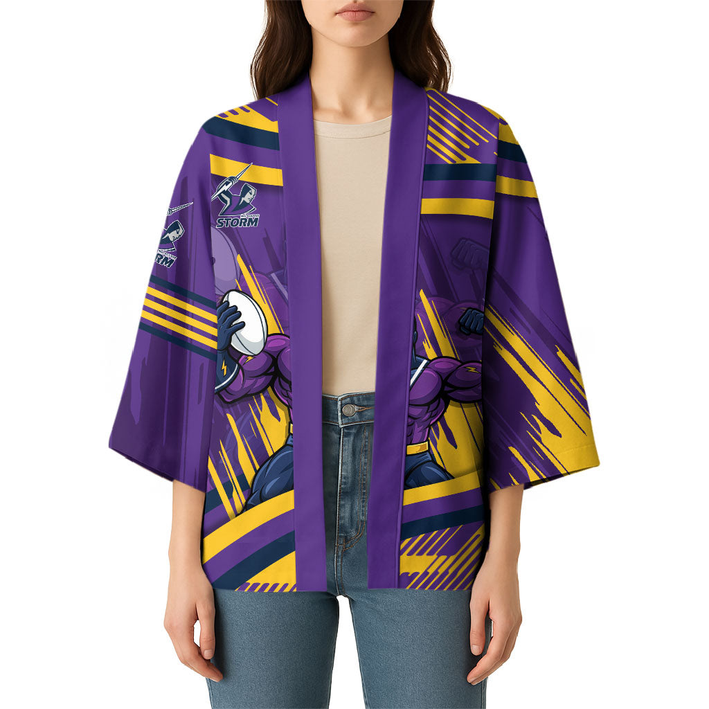 Melbourne Storm Rugby Mascot Kimono Fierce Athlete Graphic in Sports Style