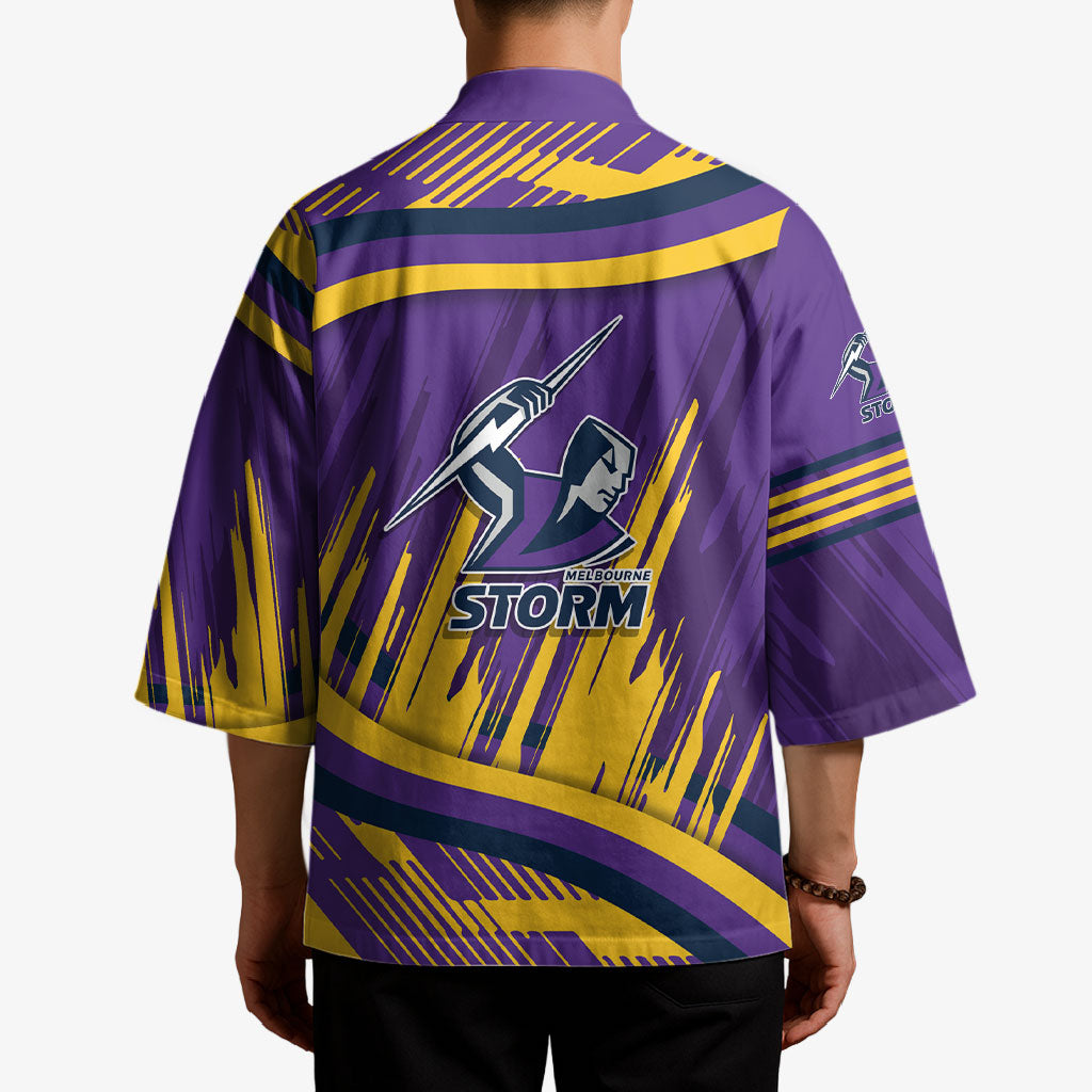 Melbourne Storm Rugby Mascot Kimono Fierce Athlete Graphic in Sports Style