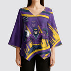 Melbourne Storm Rugby Mascot Kimono Sleeve Blouse Fierce Athlete Graphic in Sports Style