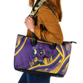 Melbourne Storm Rugby Mascot Leather Tote Bag Fierce Athlete Graphic in Sports Style
