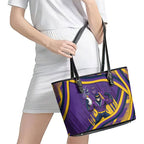 Melbourne Storm Rugby Mascot Leather Tote Bag Fierce Athlete Graphic in Sports Style