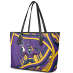 Melbourne Storm Rugby Mascot Leather Tote Bag Fierce Athlete Graphic in Sports Style