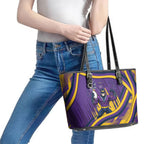 Melbourne Storm Rugby Mascot Leather Tote Bag Fierce Athlete Graphic in Sports Style