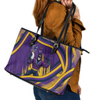 Melbourne Storm Rugby Mascot Leather Tote Bag Fierce Athlete Graphic in Sports Style