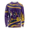 Melbourne Storm Rugby Mascot Long Sleeve Shirt Fierce Athlete Graphic in Sports Style
