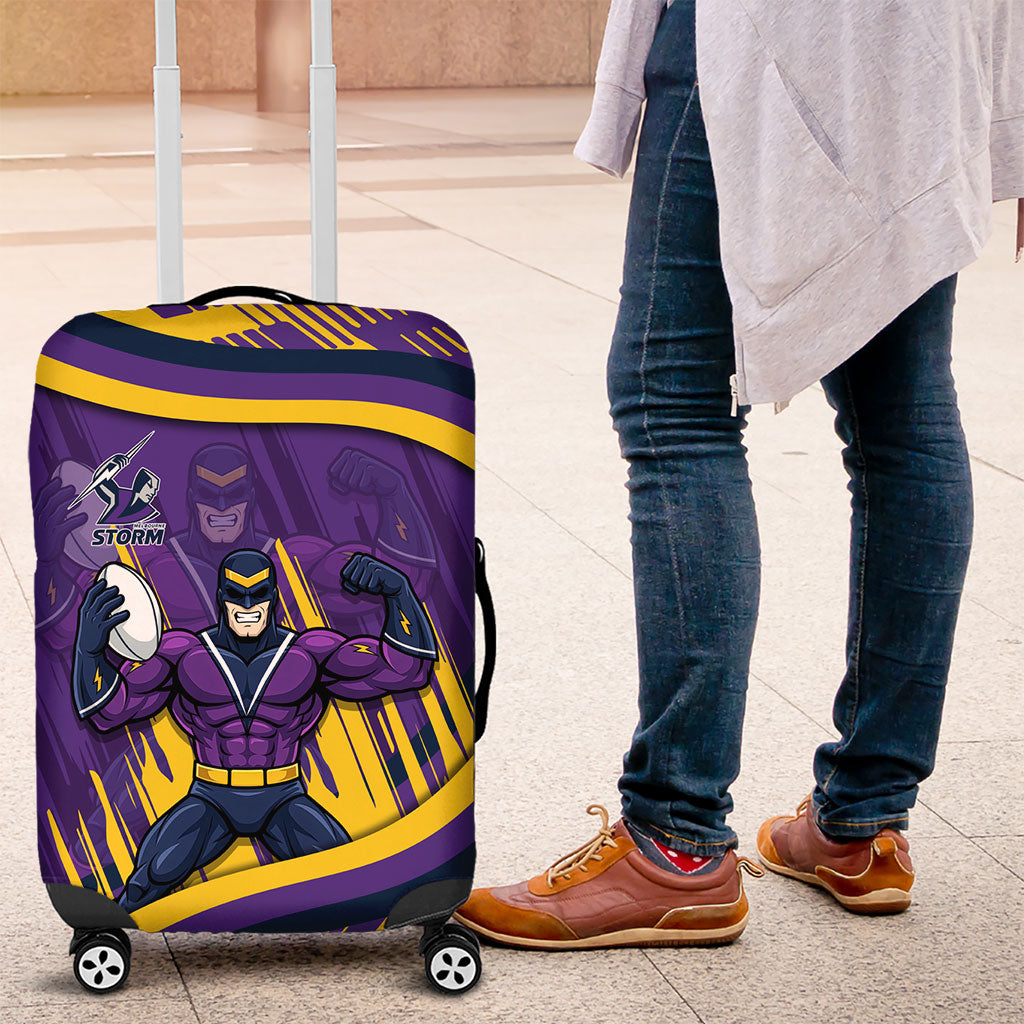 Melbourne Storm Rugby Mascot Luggage Cover Fierce Athlete Graphic in Sports Style