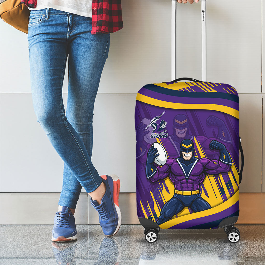 Melbourne Storm Rugby Mascot Luggage Cover Fierce Athlete Graphic in Sports Style