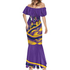 Melbourne Storm Rugby Mascot Mermaid Dress Fierce Athlete Graphic in Sports Style