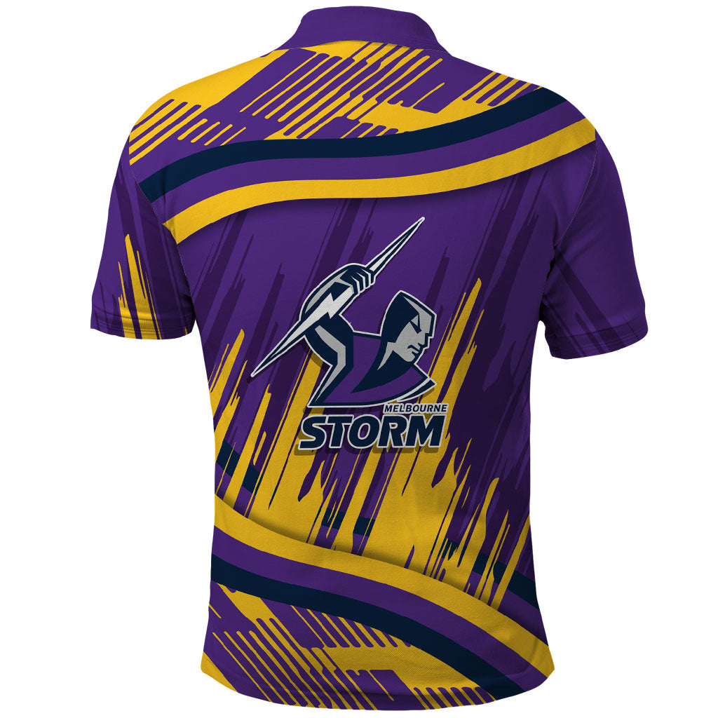 Melbourne Storm Rugby Mascot Polo Shirt Fierce Athlete Graphic in Sports Style