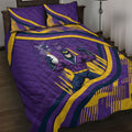 Melbourne Storm Rugby Mascot Quilt Bed Set Fierce Athlete Graphic in Sports Style
