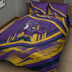 Melbourne Storm Rugby Mascot Quilt Bed Set Fierce Athlete Graphic in Sports Style