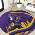 Melbourne Storm Rugby Mascot Round Carpet Fierce Athlete Graphic in Sports Style