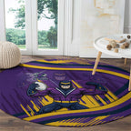 Melbourne Storm Rugby Mascot Round Carpet Fierce Athlete Graphic in Sports Style