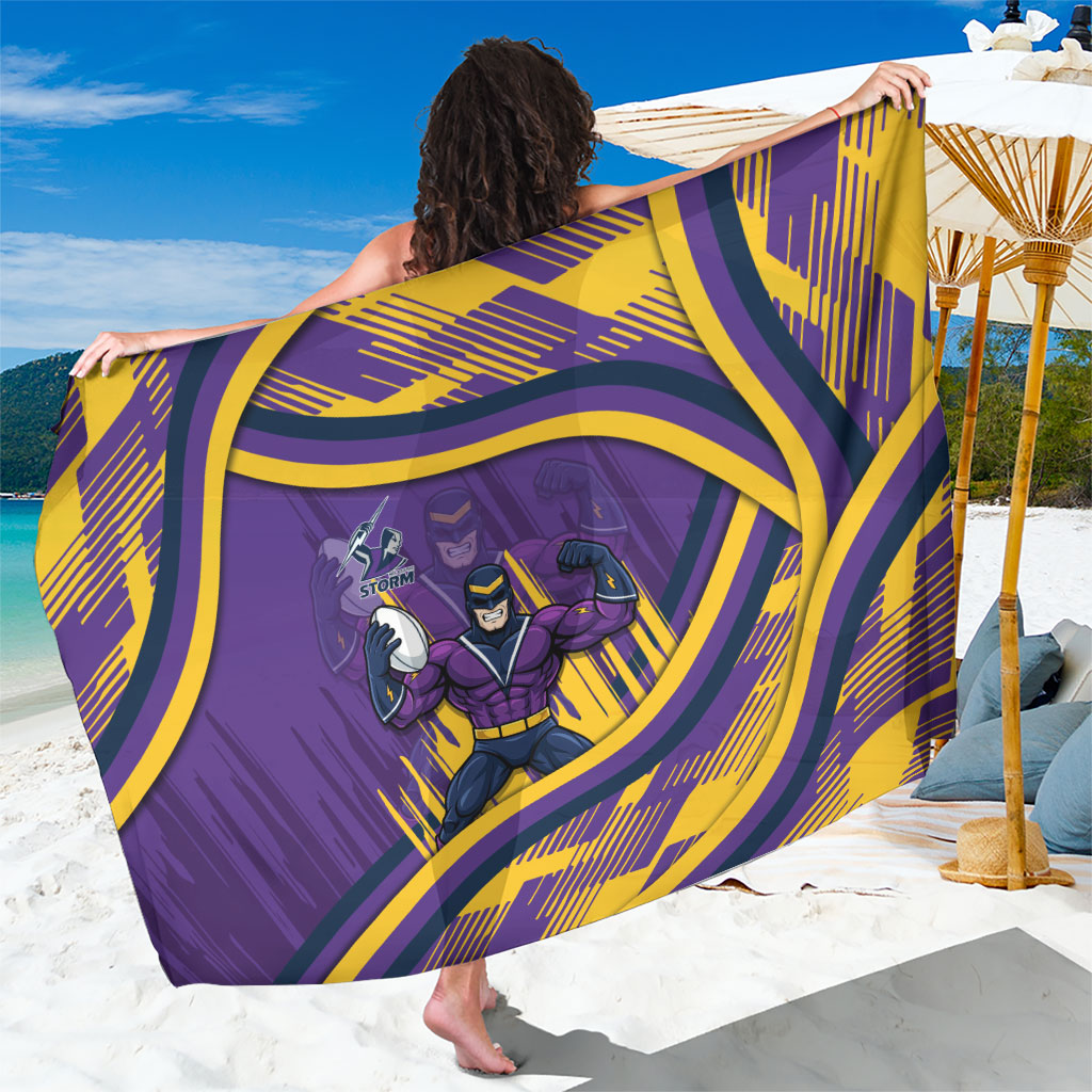 Melbourne Storm Rugby Mascot Sarong Fierce Athlete Graphic in Sports Style