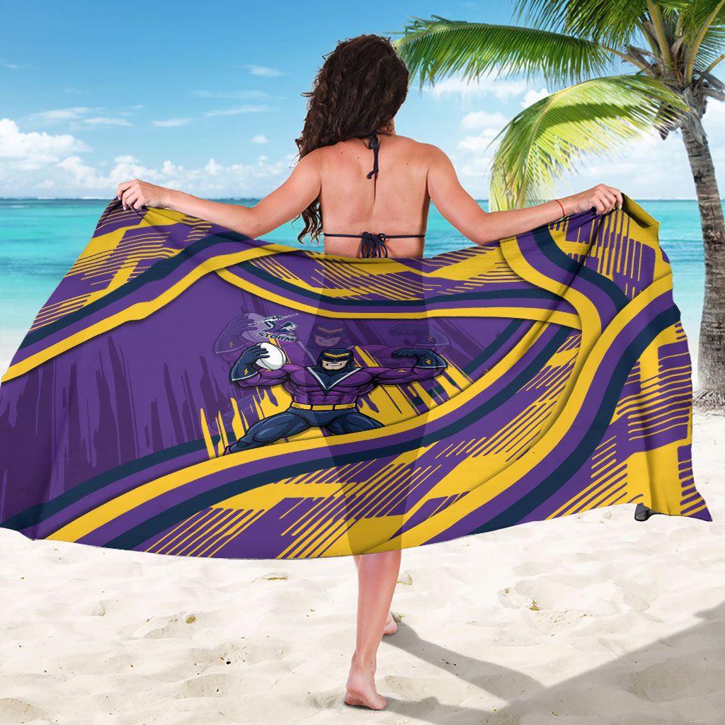 Melbourne Storm Rugby Mascot Sarong Fierce Athlete Graphic in Sports Style