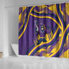 Melbourne Storm Rugby Mascot Shower Curtain Fierce Athlete Graphic in Sports Style