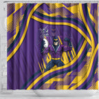 Melbourne Storm Rugby Mascot Shower Curtain Fierce Athlete Graphic in Sports Style