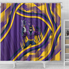 Melbourne Storm Rugby Mascot Shower Curtain Fierce Athlete Graphic in Sports Style