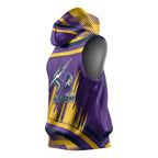 Melbourne Storm Rugby Mascot Sleeveless Hoodie Fierce Athlete Graphic in Sports Style