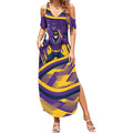 Melbourne Storm Rugby Mascot Summer Maxi Dress Fierce Athlete Graphic in Sports Style