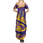 Melbourne Storm Rugby Mascot Summer Maxi Dress Fierce Athlete Graphic in Sports Style
