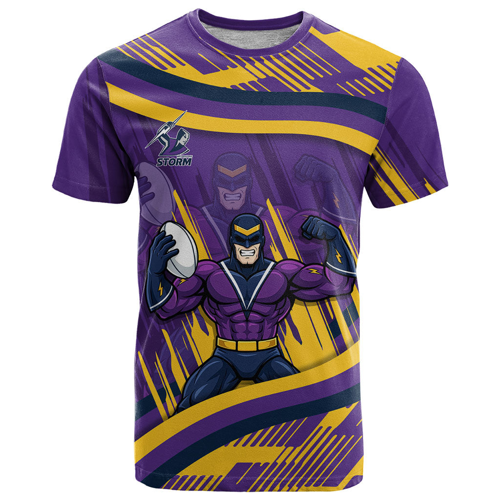 Melbourne Storm Rugby Mascot T Shirt Fierce Athlete Graphic in Sports Style