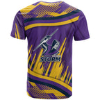 Melbourne Storm Rugby Mascot T Shirt Fierce Athlete Graphic in Sports Style