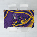 Melbourne Storm Rugby Mascot Tablecloth Fierce Athlete Graphic in Sports Style