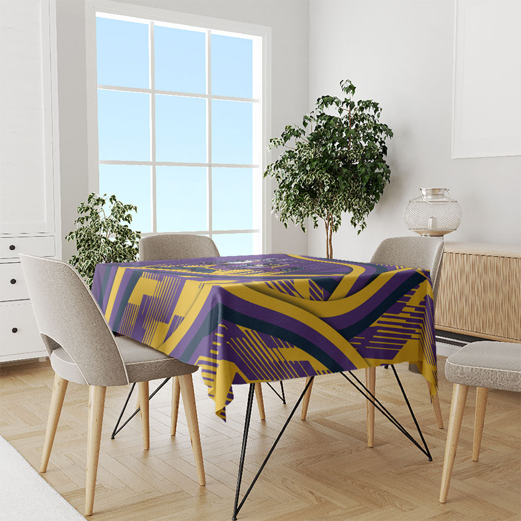 Melbourne Storm Rugby Mascot Tablecloth Fierce Athlete Graphic in Sports Style
