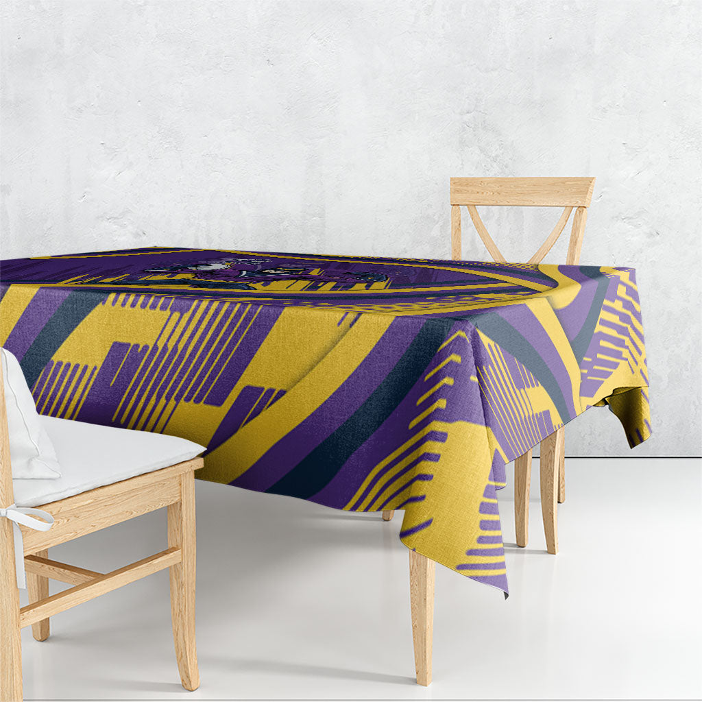 Melbourne Storm Rugby Mascot Tablecloth Fierce Athlete Graphic in Sports Style