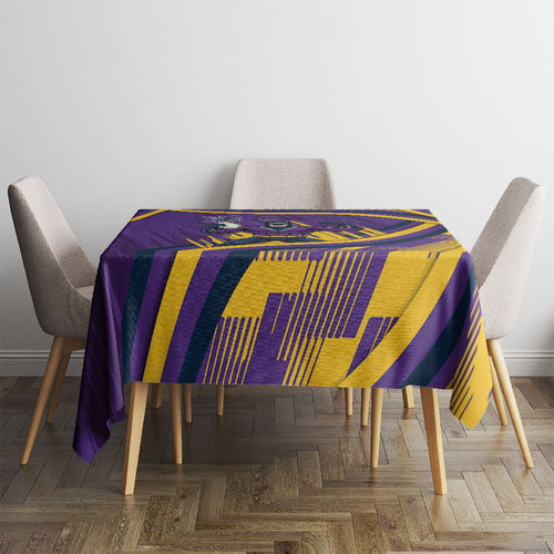 Melbourne Storm Rugby Mascot Tablecloth Fierce Athlete Graphic in Sports Style