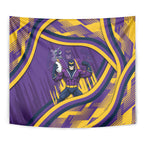 Melbourne Storm Rugby Mascot Tapestry Fierce Athlete Graphic in Sports Style