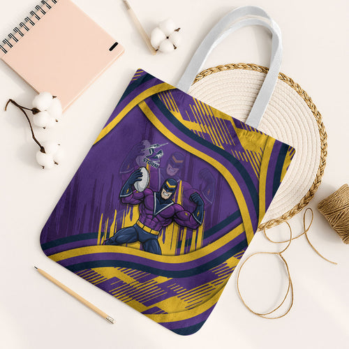 Melbourne Storm Rugby Mascot Tote Bag Fierce Athlete Graphic in Sports Style