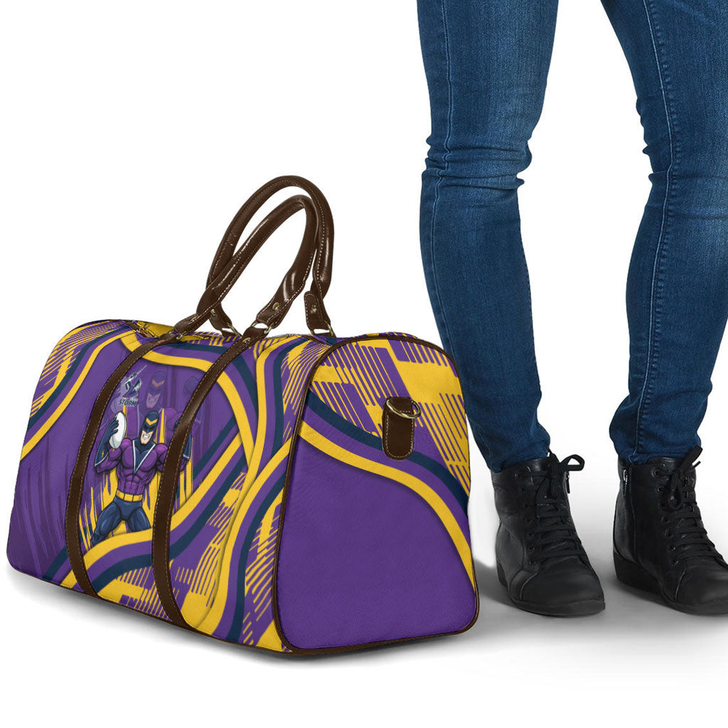 Melbourne Storm Rugby Mascot Travel Bag Fierce Athlete Graphic in Sports Style