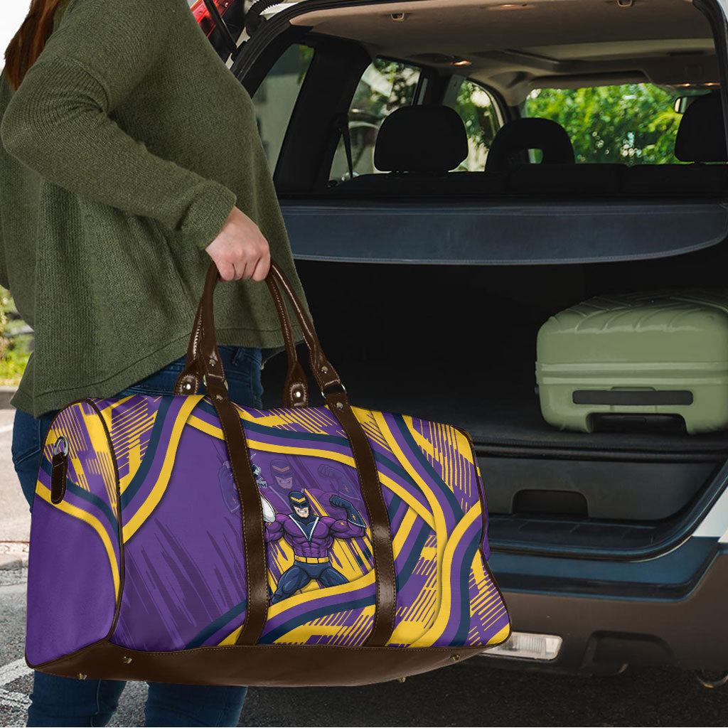 Melbourne Storm Rugby Mascot Travel Bag Fierce Athlete Graphic in Sports Style