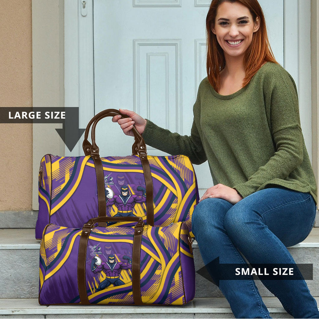 Melbourne Storm Rugby Mascot Travel Bag Fierce Athlete Graphic in Sports Style